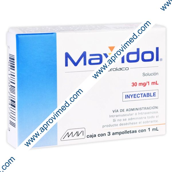 MAVIDOL Sol. Iny. c/3 AMPTAS. 30 MG/1 ML.