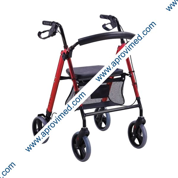 ANDADERA ROLLATOR DE LUJO PGBLE (Super Confort) Color Rojo.