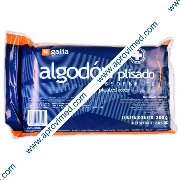 ALGODÓN ABSORBENTE PLISADO (Galia) Bolsa c/200 G.