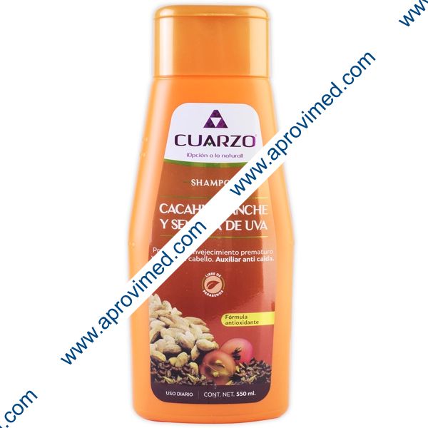 SHAMPOO CACAHUANANCHE y SEMILLA DE UVA (Cuazo) Fco. 550 ML.