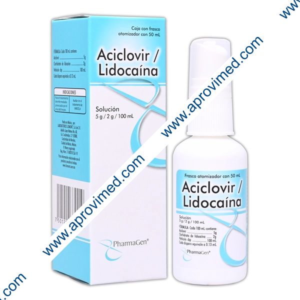ACICLOVIR/LIDOCAÍNA (Pharmagen) SOL. Fco. Atomizador 50 ML. 5-2 G/100 ML.