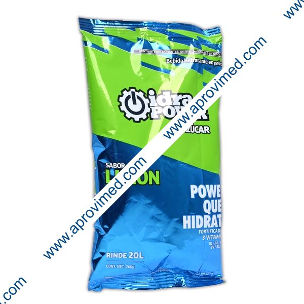 IDRAPOWER Sin Ázucar Sab. LIMÓN BOLSA c/200 G. p/20 L.
