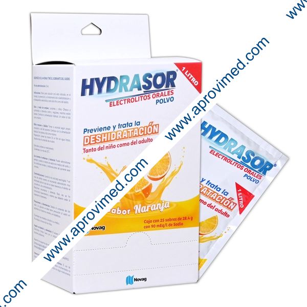 HYDRASOR POLVO "Sab. NARANJA" EXHIB. c/25 SOBS. 28.4 G. p/1 L.