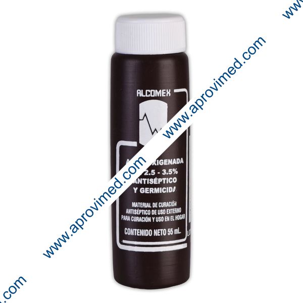 AGUA OXIGENADA (Alcomex) SOLUCIÓN al 2.5-3.5%   Fco. 55 ML.