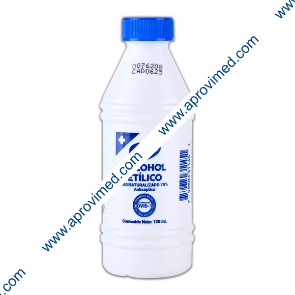 ALCOHOL ETÍLICO Desnaturalizado (Jaloma) 70%  Fco. 120 ML.