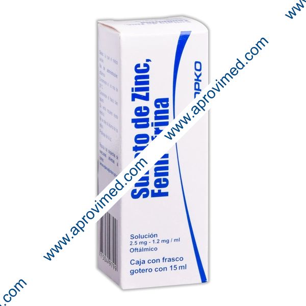 ZINC/FENILEFRINA (Opko) Sol. Oft. Fco. Gotero 15 ML. 2.5-1.2 MG/1 ML.