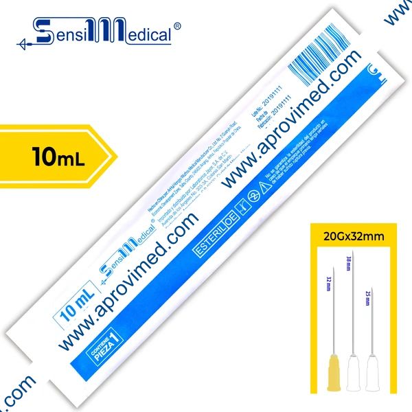 JERINGA 10 mL. (SensiMedical) c/AGUJA 20Gx32mm. c/1 Pza.