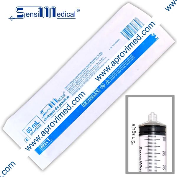 JERINGA 60 mL. (SensiMedical) Pivote Luer Lock s/AGUJA c/1 Pza.