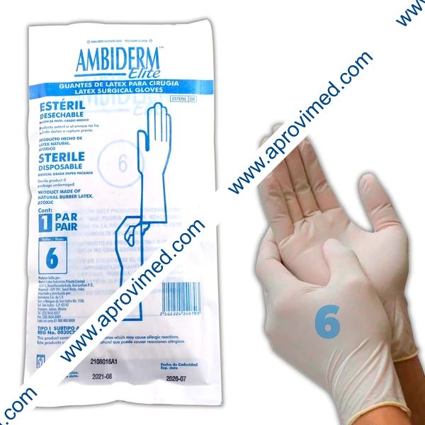 AMBIDERM Elite GUANTES LTX CIRUGÍA Estéril Talla 6 c/1 PAR.