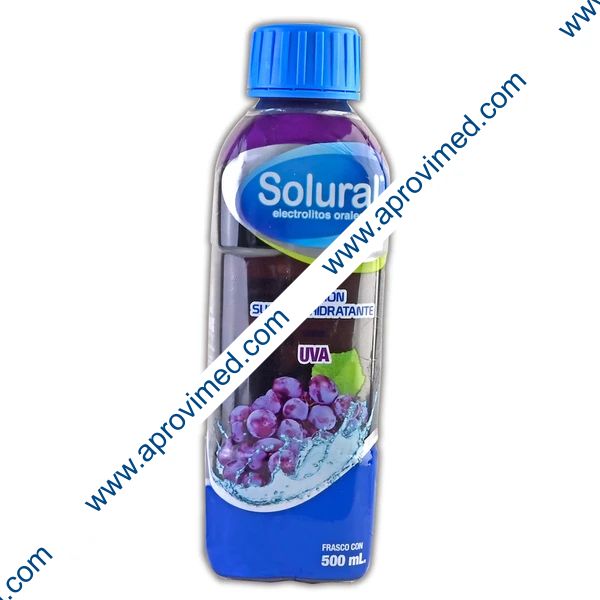 SOLURAL Suero Rehidratante SABOR UVA 500 ML.