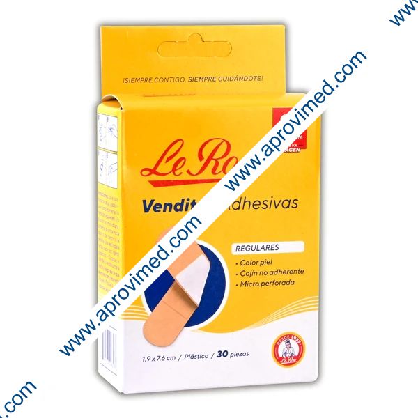 VENDITAS ADHESIVAS REGULARES (Le Roy) 1.9x7.6 cm. Cja. c/30 Pzs.