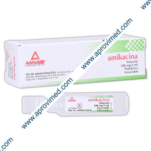AMIKACINA Pediátrico (Amsa) Sol. Iny. c/1 AMPTA. 100 MG/2 ML.