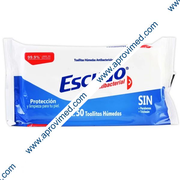 ESCUDO Toallitas Húmedas Anctibacteriales Paq. c/50 Pzs.
