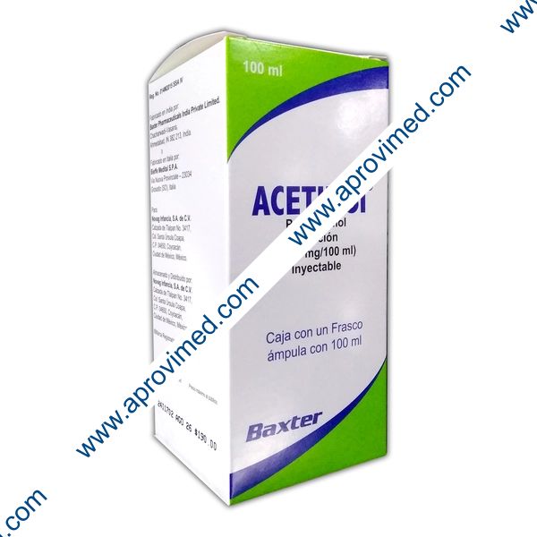 ACETIF SI Sol. Iny. c/1 FCO. AMP. 1000 MG/100 ML.