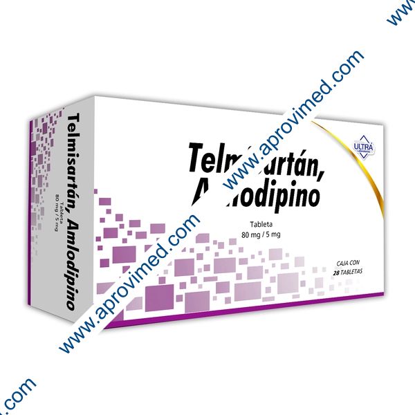TELMISARTÁN/AMLODIPINO (Ultra) c/28 TABS. 80/5 MG.