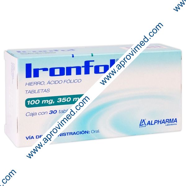 IRONFOL c/30 TABS. 100 MG/350 MCG.
