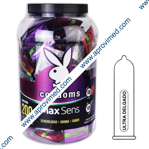 MAX SENS (Sabs. FR/UV) Vitrolero c/200 CONDONES.