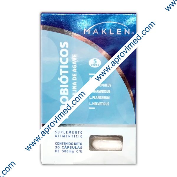 PROBIÓTICOS+INULINA DE AGAVE (Maklen) c/30 CAPS. 500 MG.