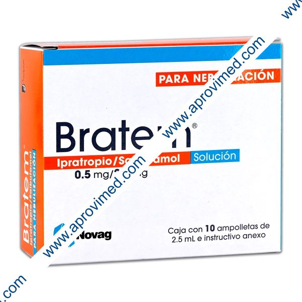 BRATEM SOL. p/Nebulización c/10 AMPTAS. 0.5-2.5 MG/2.5 ML.