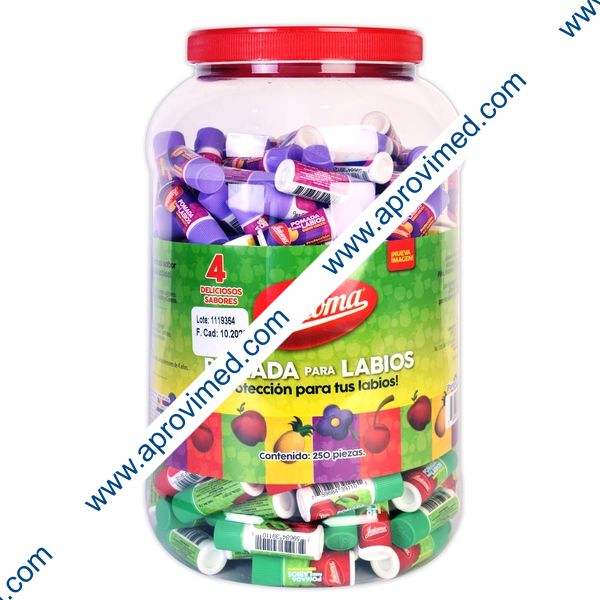POMADA PARA LABIOS (Jaloma) Vitrolero c/250 Pzs. 3 G.