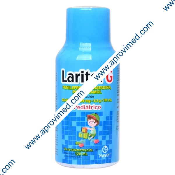 LARITOL-G SOL. Pediátrico Fco. 120 ML. 33.33 MG-16.66 MG-3.2 G/100 ML.
