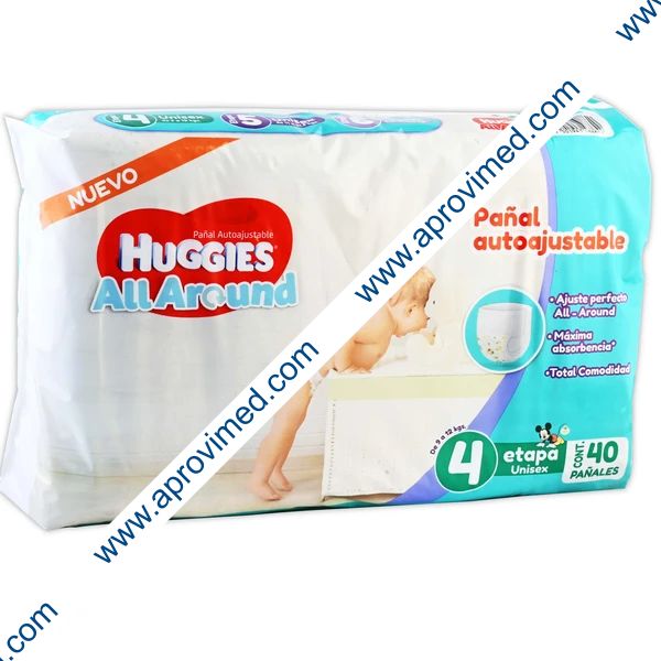 HUGGIES ALL AROUND (Etapa 4 / 9-12 Kg.) UNISEX c/40 Pzs.