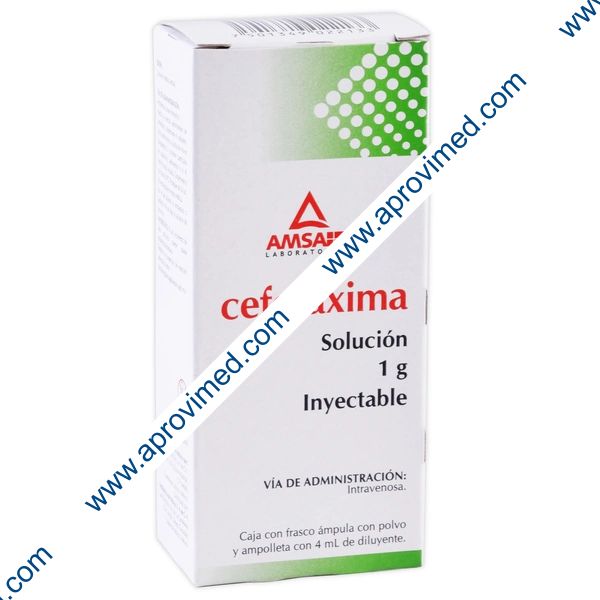 CEFOTAXIMA (Amsa) I.V. Sol. Iny. c/1 FCO. AMP. 1 G/4 ML.