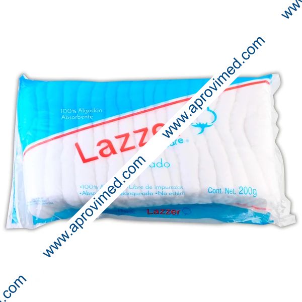ALGODÓN ABSORBENTE PLISADO (Lazzer Care) Bolsa c/200 G.