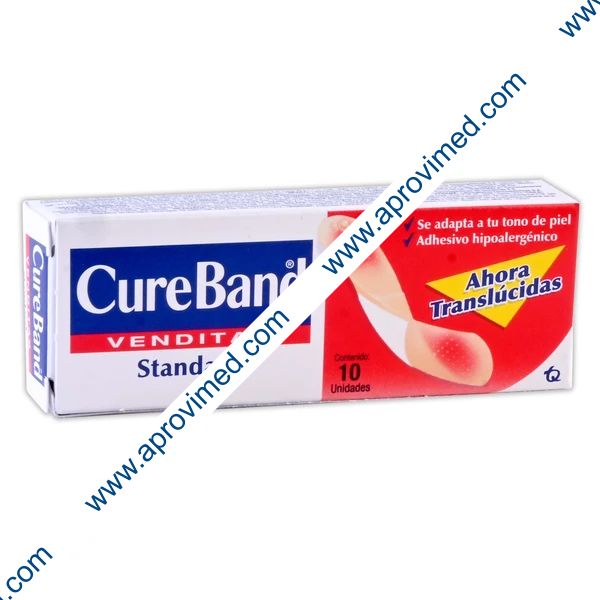 CURE BAND VENDITAS Traslúcidas 19x76mm. Caja c/ 10 Pzs.