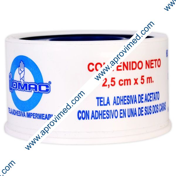 TELA ADHESIVA (Lomac) Carrete A: 2.5cm; L: 5m. c/1 Pza.