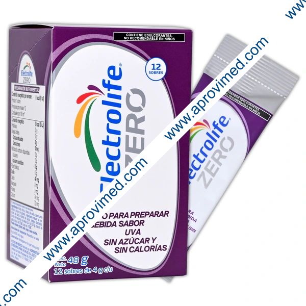 ELECTROLIFE ZERO Bebida Hidratante PVO. SAB. UVA Cja. c/12 SOBS. 4 G.