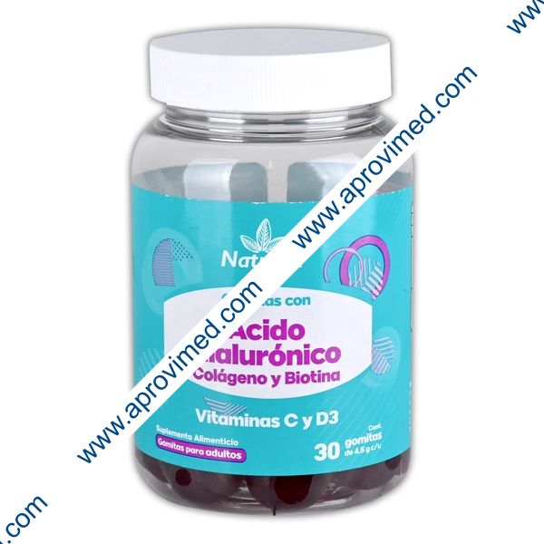 ÁCIDO HIALURÓNICO/COLÁGENO/BIOTINA Fco. c/30 GOMITAS 4.5 G.