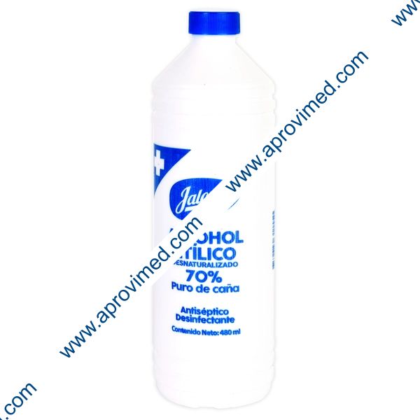 ALCOHOL ETÍLICO Desnaturalizado (Jaloma) 70%  Fco. 480 ML.