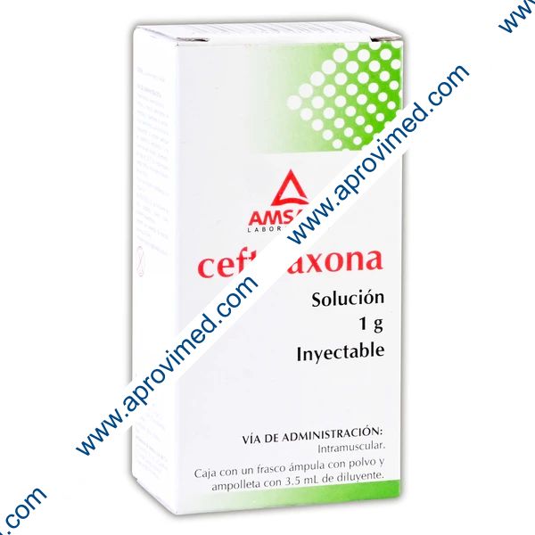 CEFTRIAXONA (Amsa) I.M. Sol. Iny. c/1 FCO. AMP. 1 G/3.5 ML.