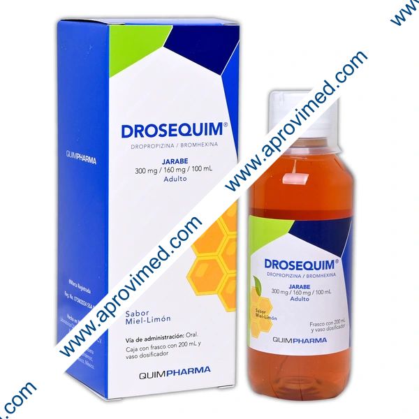 DROSEQUIM JBE. ADULTO Sab. Miel-Limón Fco. 200 ML. 300-160 MG/100 ML.