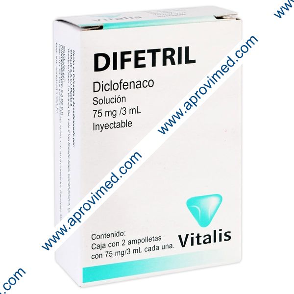 DIFETRIL Sol. Iny. c/2 AMPTAS. 75 MG/3 ML.