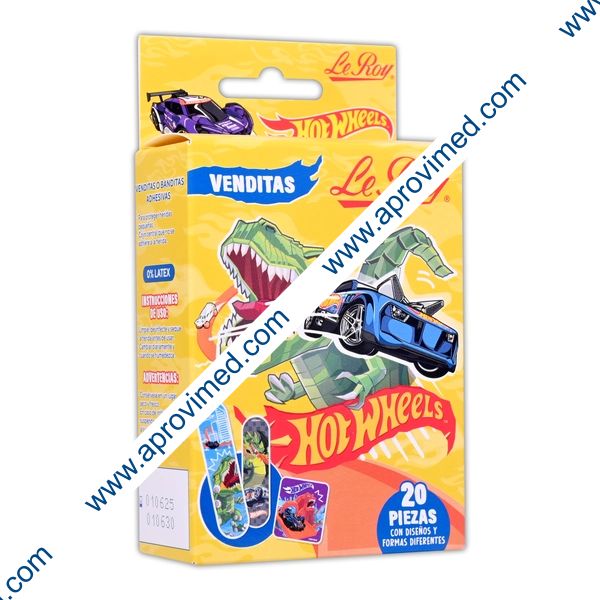VENDITAS ADHESIVAS MULTIFORMAS "Hot-Wheels" (Le Roy) Cja. c/20 Pzs.