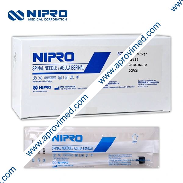 AGUJA ESPINAL (Nipro) 22Gx3.1/2"(90mm) Cja. c/20 Pzs.