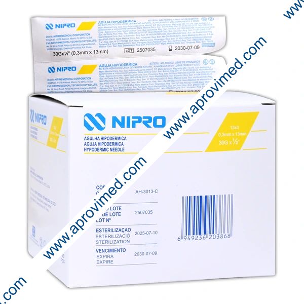 AGUJA HIPODERMICA (Nipro) 30Gx1/2"(13mm) Cja. c/100 Pzs.